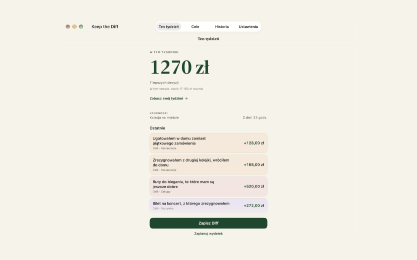 Keep the Diff działający jako natywna aplikacja na Maca.